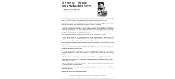 3. Il Ritmo del Taijiquan Nella Pratica Della Forma - Fajing-Chuan.co.uk 2017